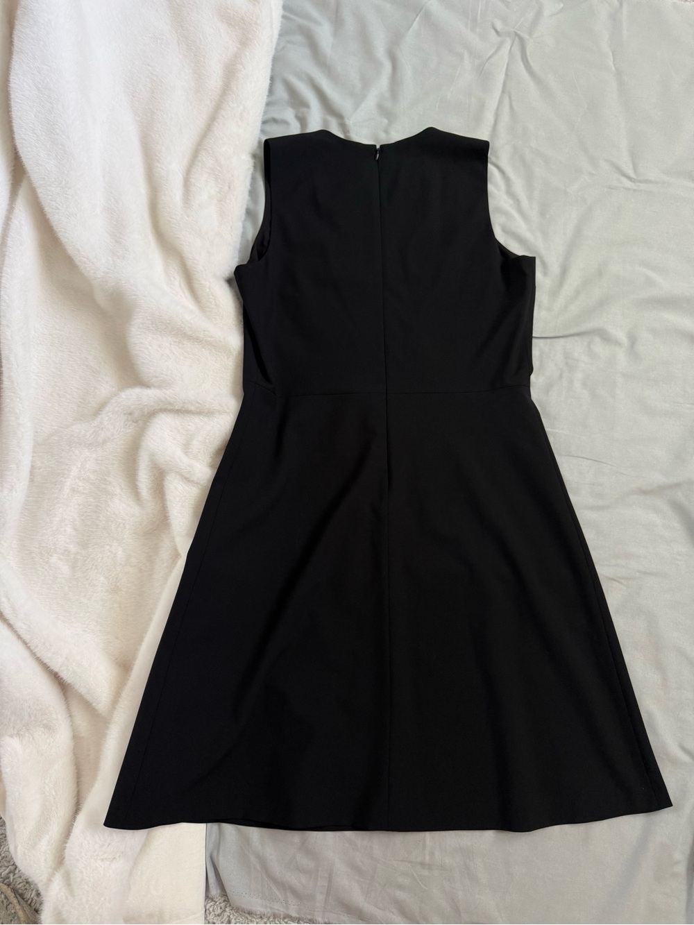 Theory Wool Black Sleeveless Miyani Mini Dress Sz 14 - Picture 9 of 10